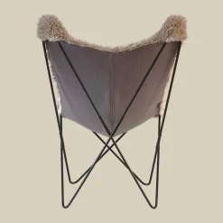 Vlinderstoel taupe bont - Bodio Butterfly