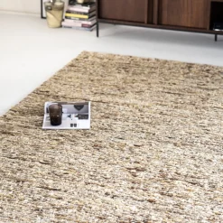 Vloerkleed wol geweven mosterdkleur - By-Boo Takara