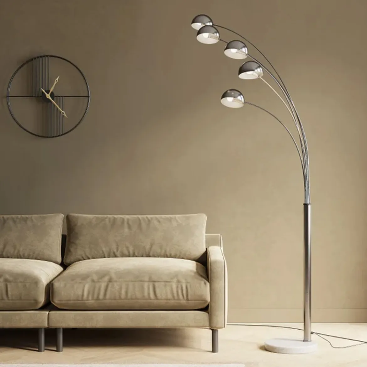 Vloerlamp chroom - Kare Design Five Fingers