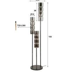 Vloerlamp getrapt glazen cyclinders - Santa Cylinder Glas
