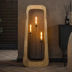 Vloerlamp mangohout 3 lichts - Santa Bray