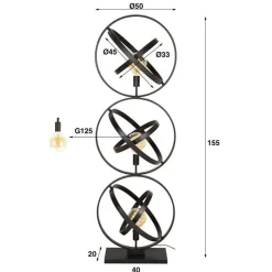Vloerlamp metalen ringen - Santa Galaxy