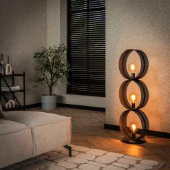Vloerlamp rond metaal gaas - Santa Ring