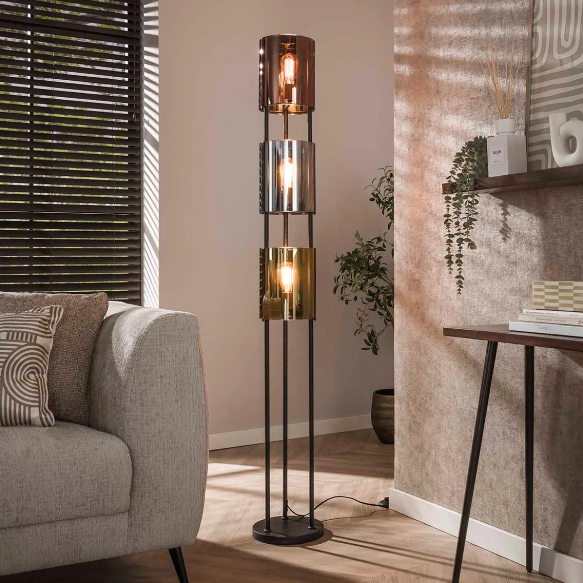 Vloerlamp tricolore zwart - Santa Lucente