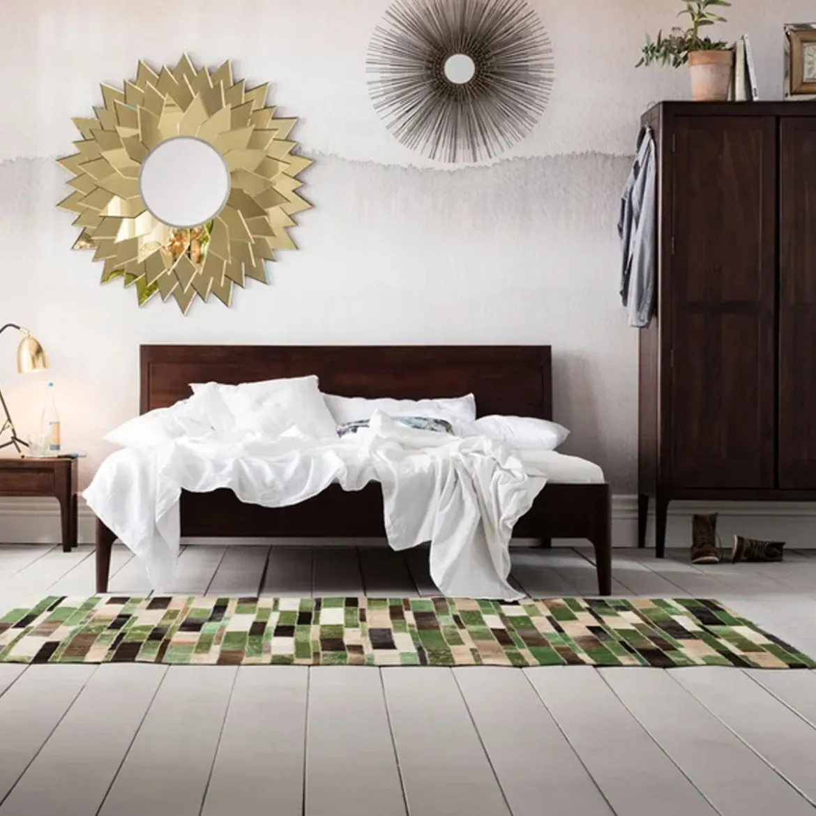 Walnoot bed massief mangohout - Kare Design Brooklyn Walnut