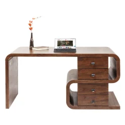 Walnoot design bureau met lades - Kare Design Snake