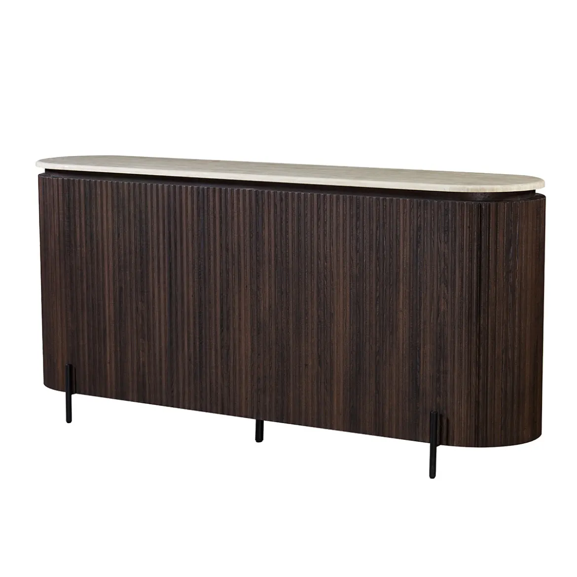 Walnoot dressoir met travertin blad - Bodio Rizza