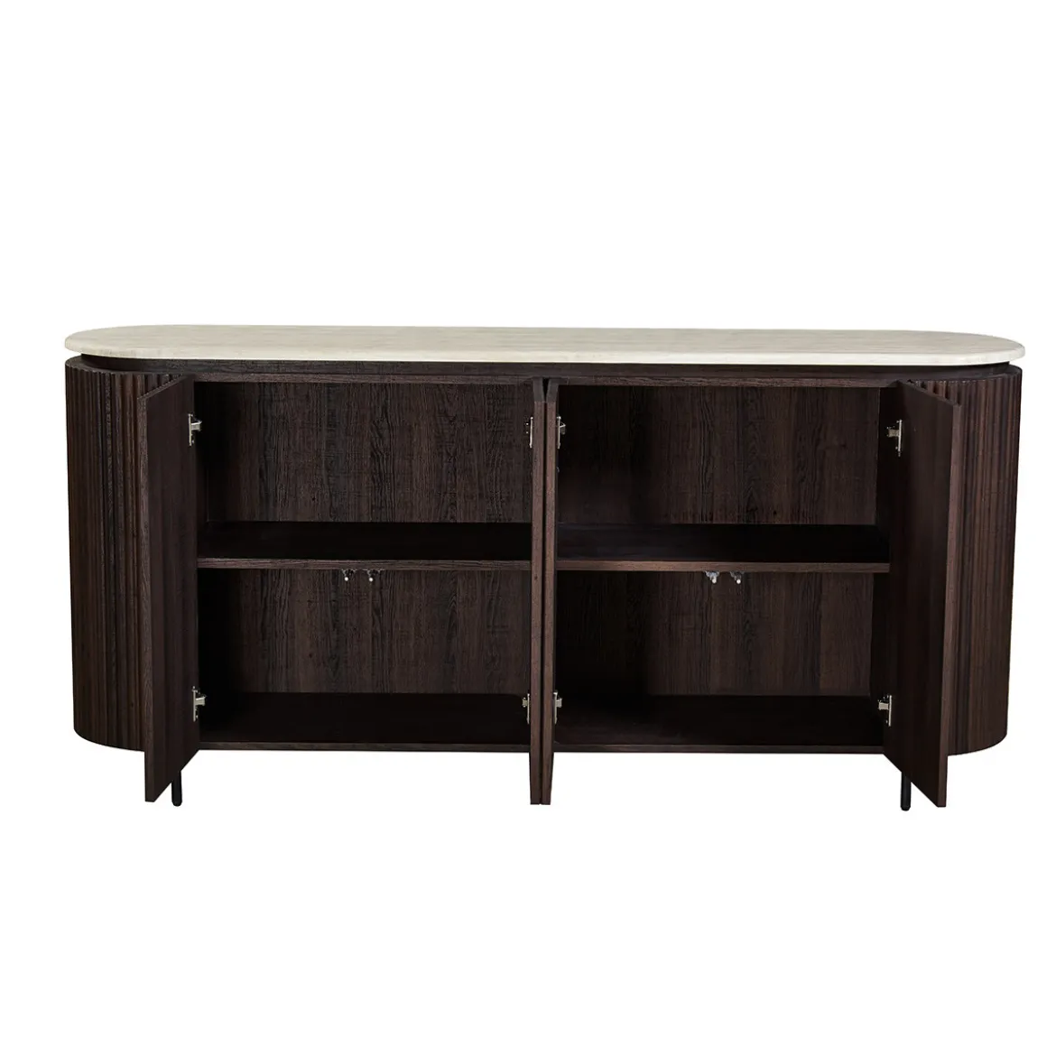 Walnoot dressoir met travertin blad - Bodio Rizza
