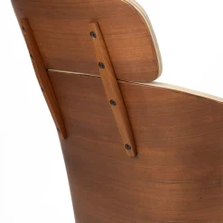 Walnoot loungestoel leatherlook - Zuiver Frie