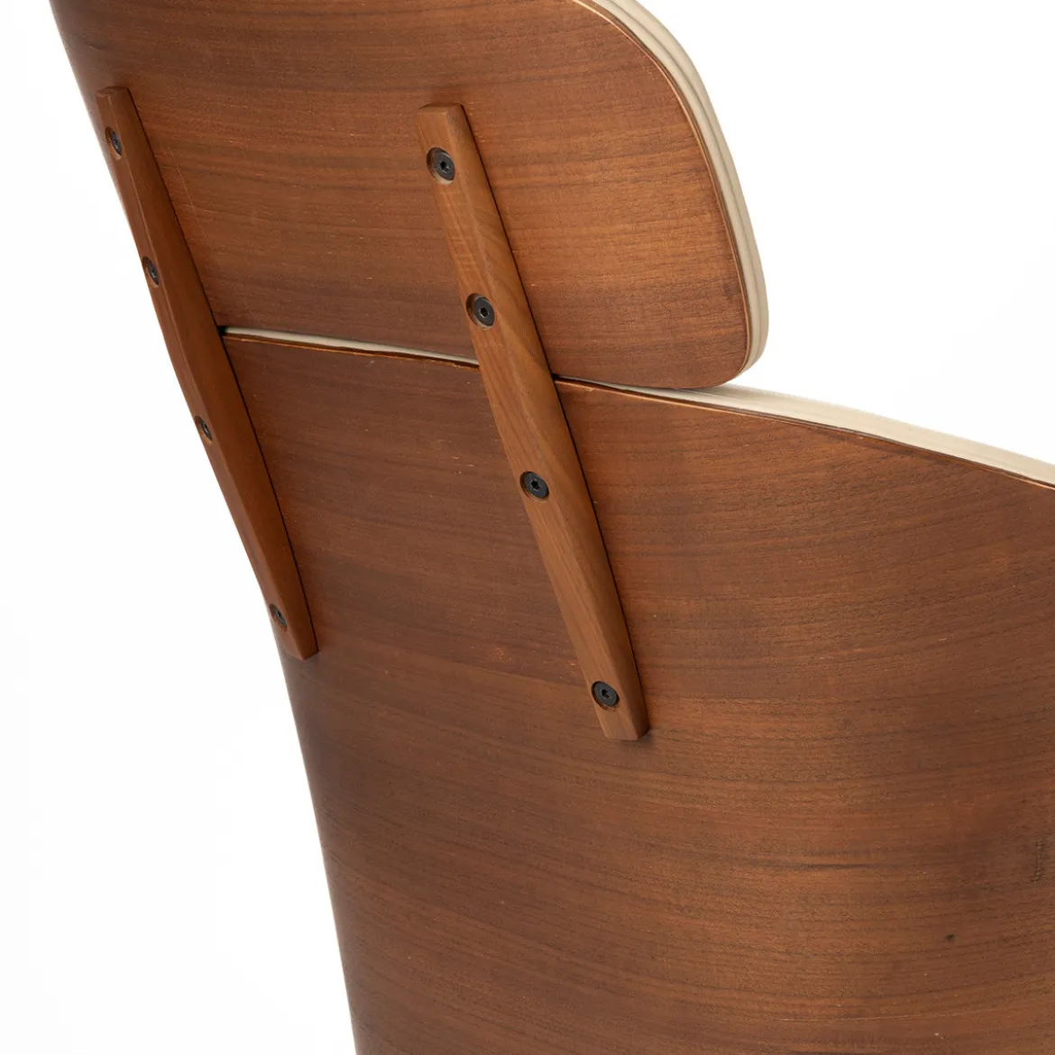 Walnoot loungestoel leatherlook - Zuiver Frie