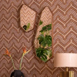 Walnoot spiegel geometrisch - Dutchbone Bryn