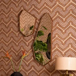 Walnoot spiegel geometrisch - Dutchbone Basil