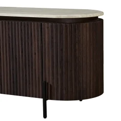 Walnoot tv-meubel met travertin blad - Bodio Rizza