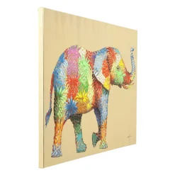 Wanddecoratie van kleurrijke olifant - Kare Design Touched