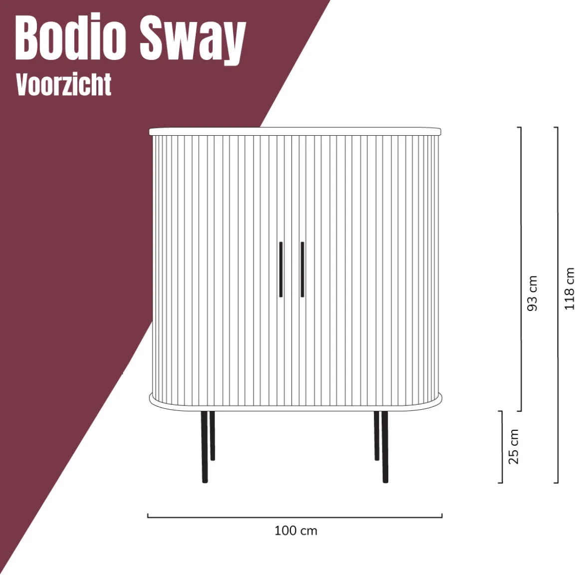 Wandkast zwart - Bodio Sway