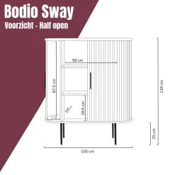 Wandkast zwart - Bodio Sway