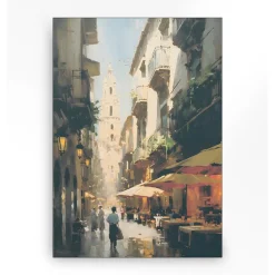 Wandkleed in frame - Urban Cotton Barcelona