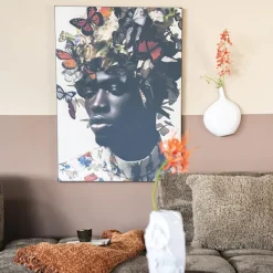 Wandkleed in frame - Urban Cotton Papillon