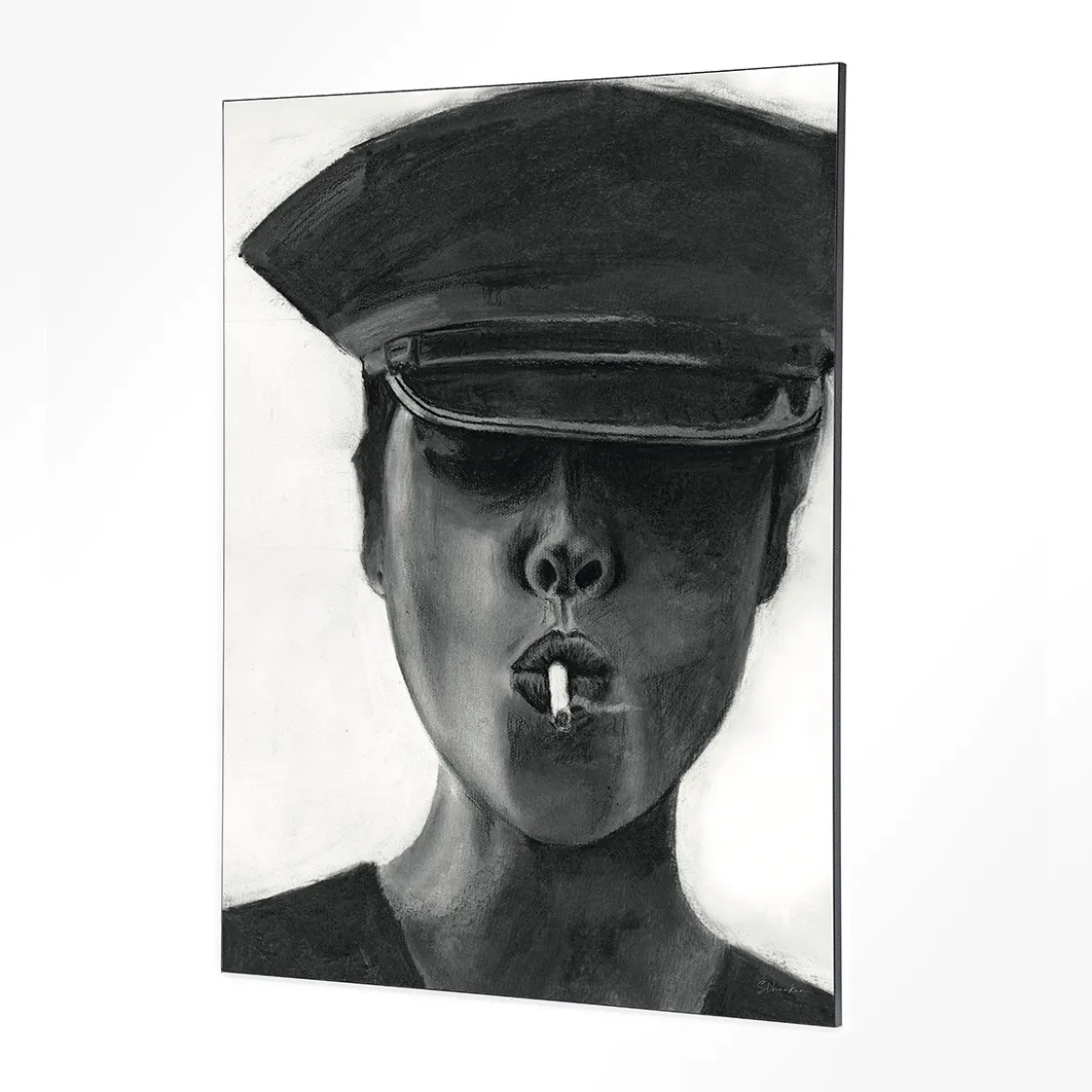 Wandkleed in frame - Urban Cotton Smokes