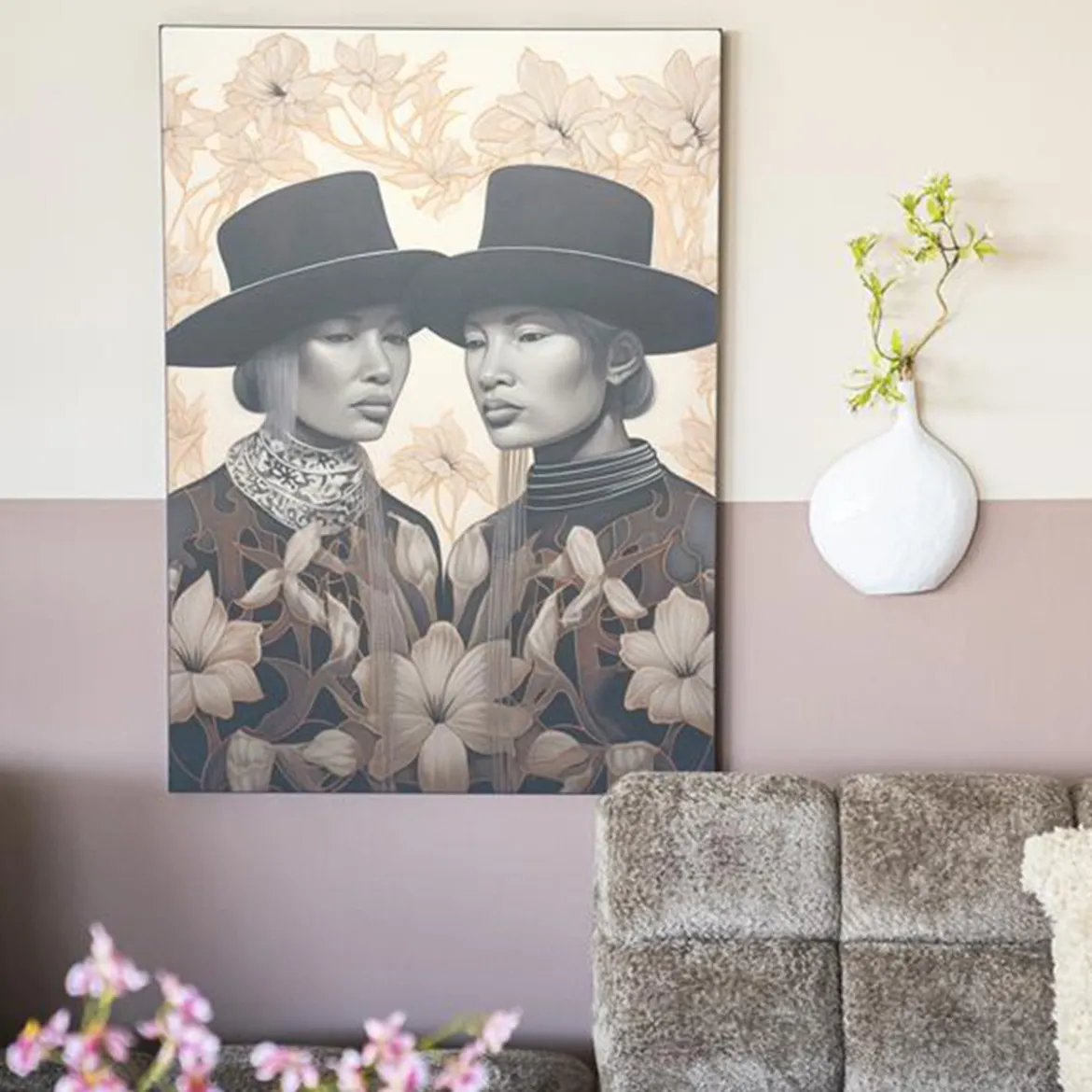 Wandkleed in frame - Urban Cotton Lady Garden