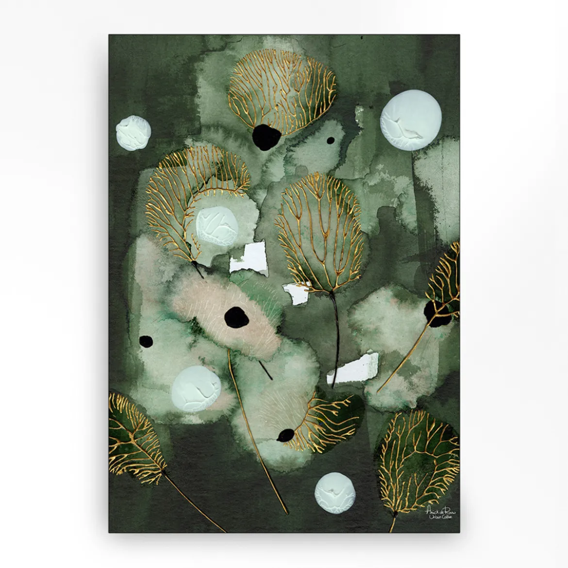 Wandkleed in frame - Urban Cotton Forest Flower
