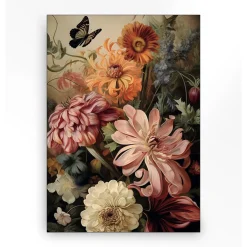 Wandkleed in frame - Urban Cotton Vintage Flowers
