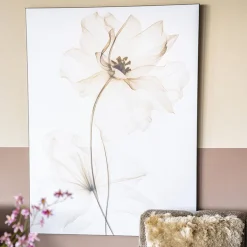 Wandkleed in frame - Urban Cotton White Flowers
