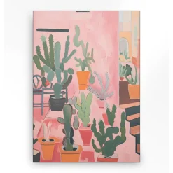 Wandkleed in frame - Urban Cotton Cactus Party