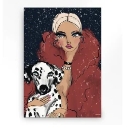 Wandkleed in frame - Urban Cotton Dotted Doggy