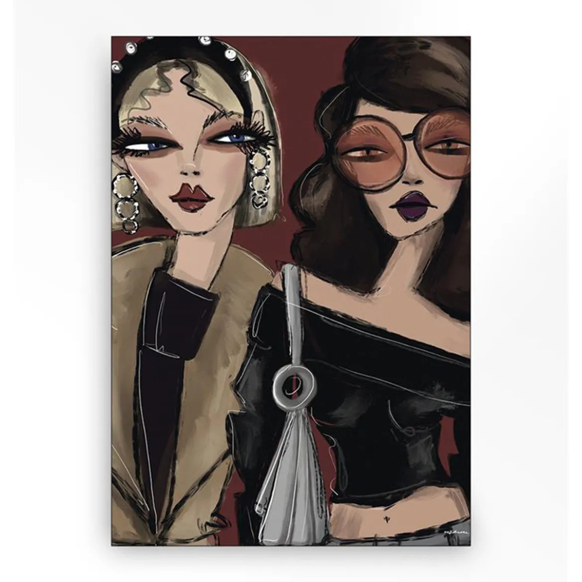 Wandkleed in frame - Urban Cotton Fall Friends