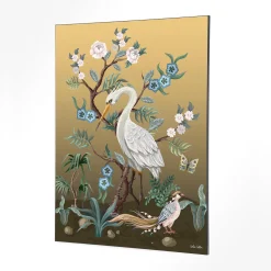 Wandkleed in frame - Urban Cotton Birds