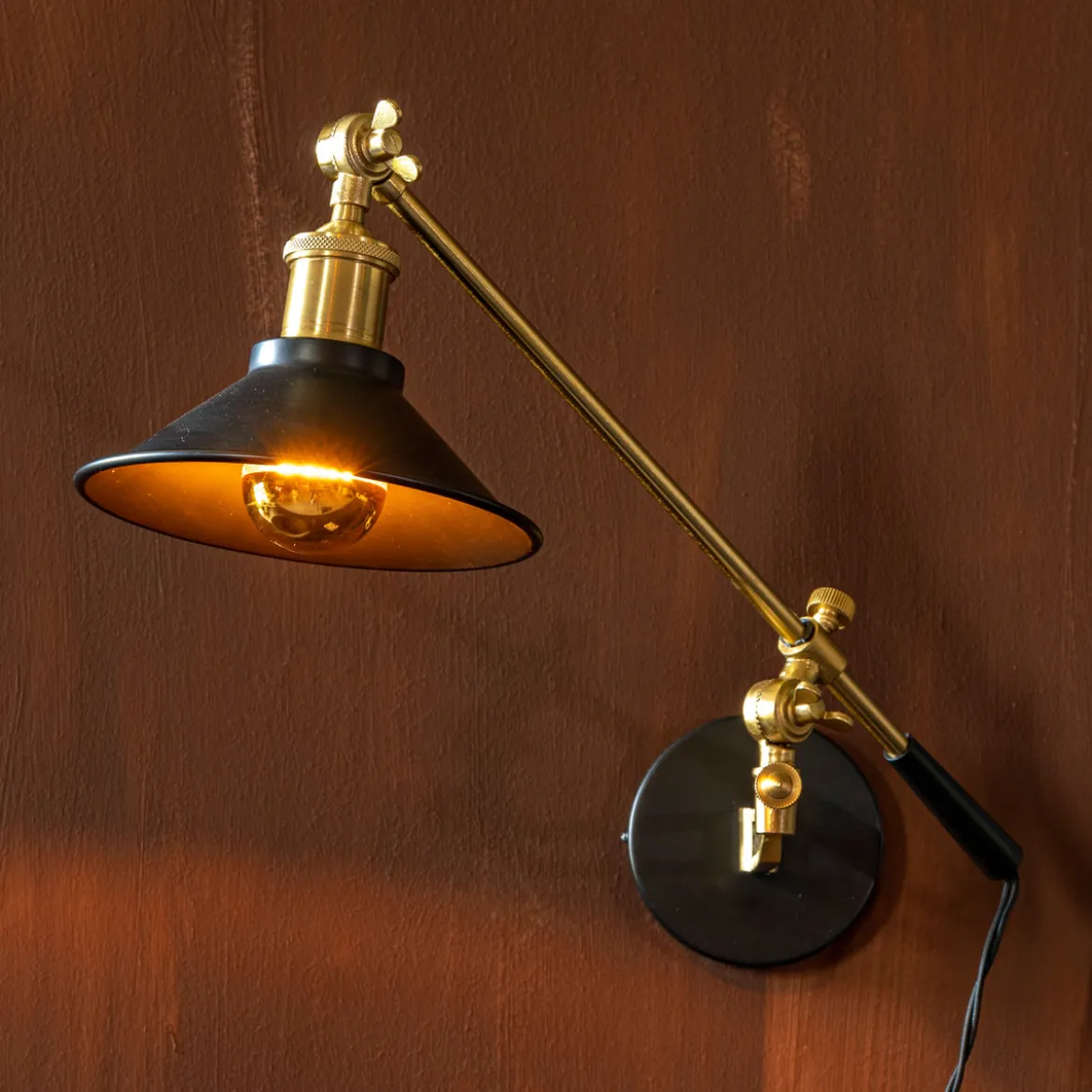 Wandlamp goud en zwart - Dutchbone Penelope