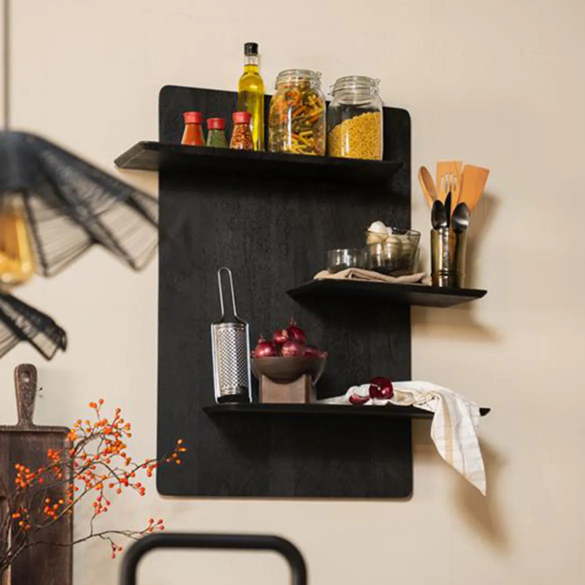 Wandrek zwart hout - By-Boo Seco