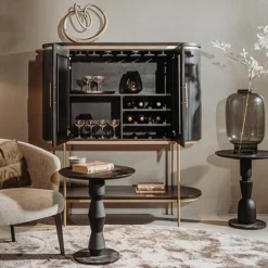 Wijnkast ovaal met messing - Tower Living Rivello