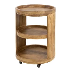 Wijnkast trolley met ribbelhout - Giani Wave