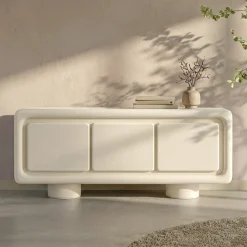Wit dressoir organisch betonlook - Bodio Bali