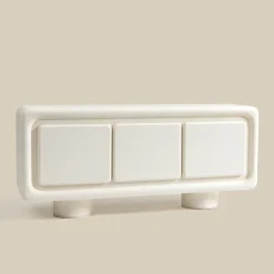 Wit dressoir organisch betonlook - Bodio Bali
