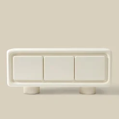 Wit dressoir organisch betonlook - Bodio Bali
