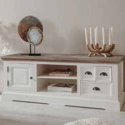 Wit tv-meubel landelijk 145 cm - Tower Living Fleur