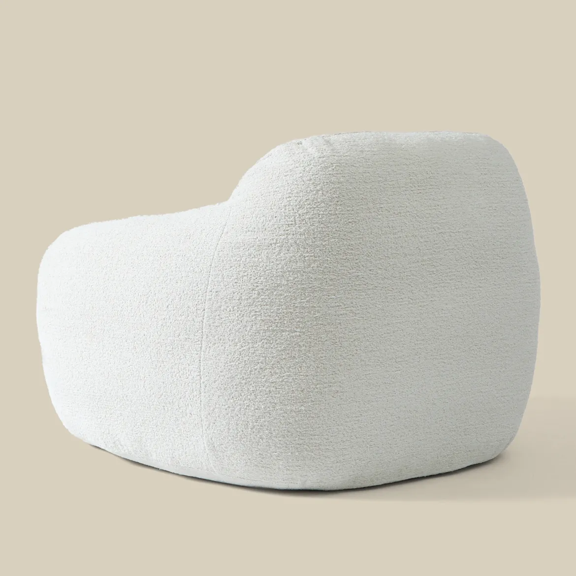 Zachte fauteuil creme stof - Bodio Fluff