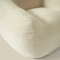 Zachte fauteuil zandkleur stof - Bodio Fluff