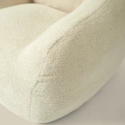 Zachte fauteuil zandkleur stof - Bodio Fluff