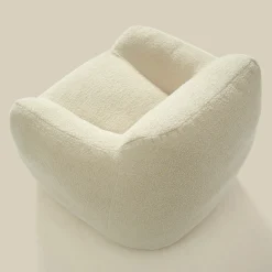 Zachte fauteuil zandkleur stof - Bodio Fluff