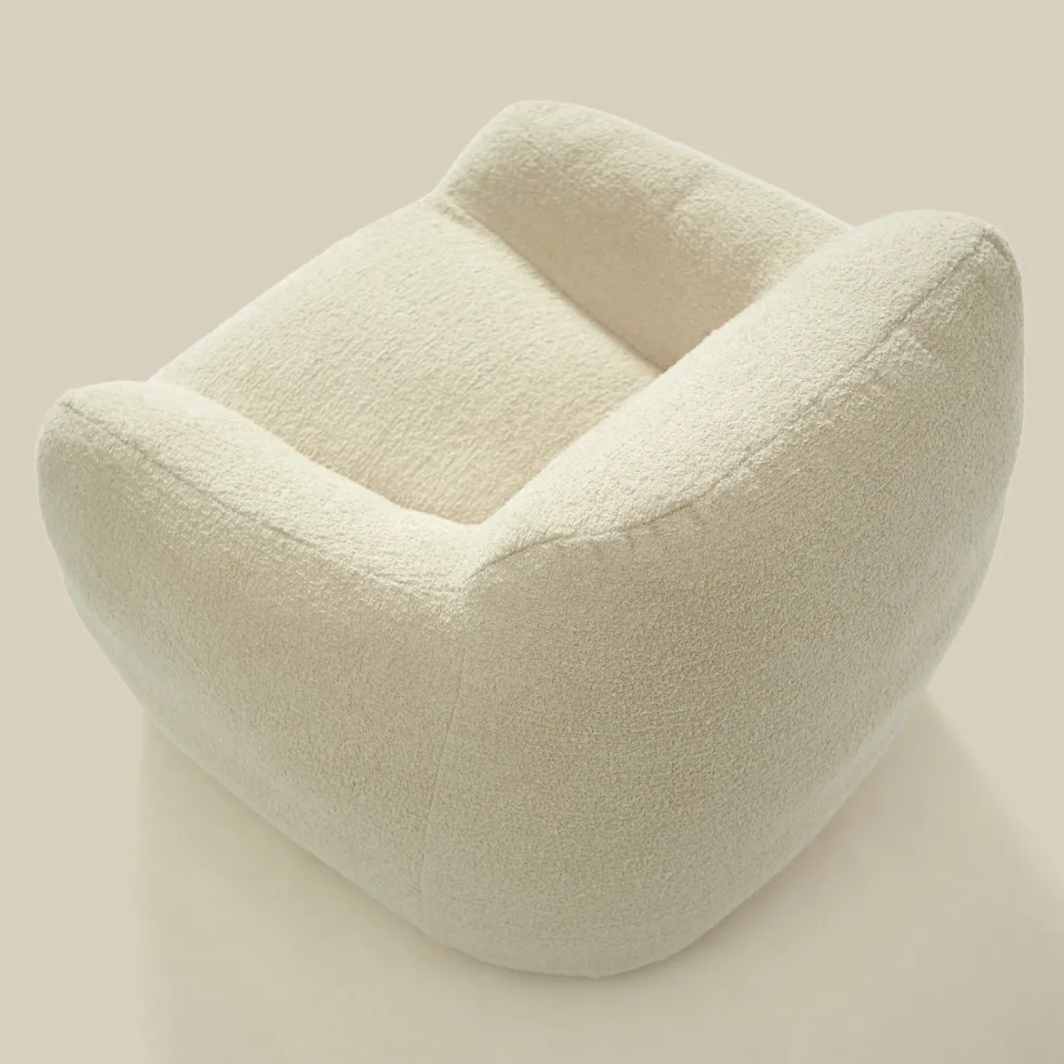 Zachte fauteuil zandkleur stof - Bodio Fluff