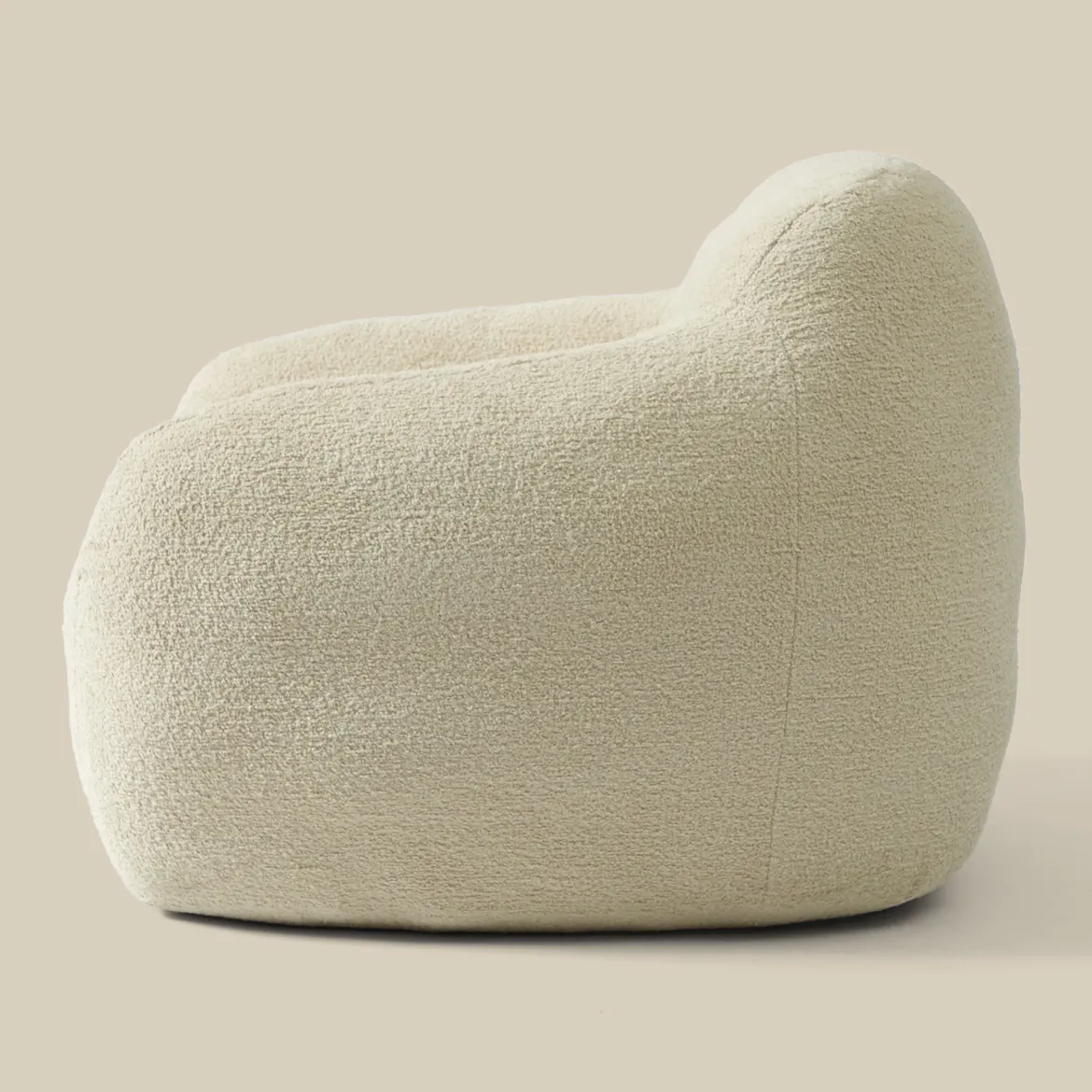 Zachte fauteuil zandkleur stof - Bodio Fluff