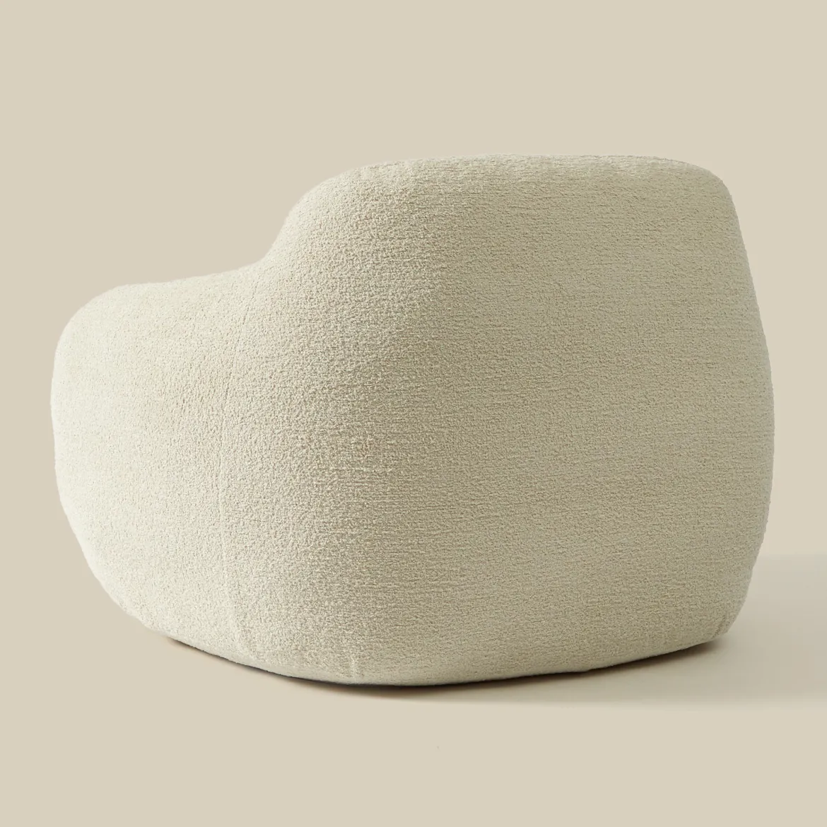 Zachte fauteuil zandkleur stof - Bodio Fluff