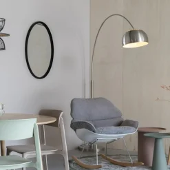 Zilveren minimalistische booglamp - Lavis Metal Bow