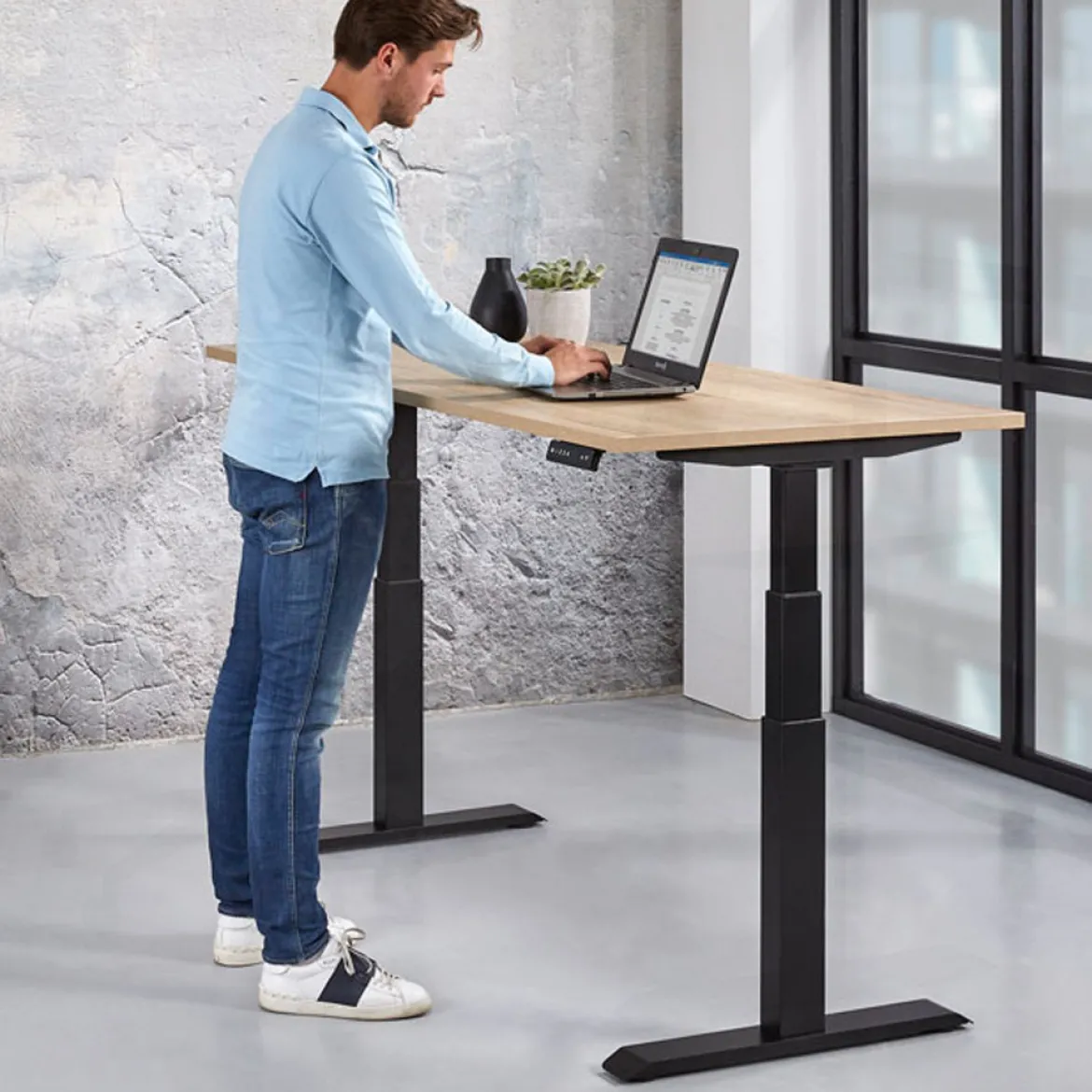 Zit sta bureau elektrisch zwart - Bodio Aspa