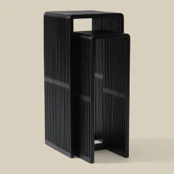 Zuilen set teak latjes zwart - Bodio Teak Slats