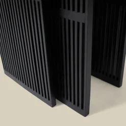 Zuilen set teak latjes zwart - Bodio Teak Slats